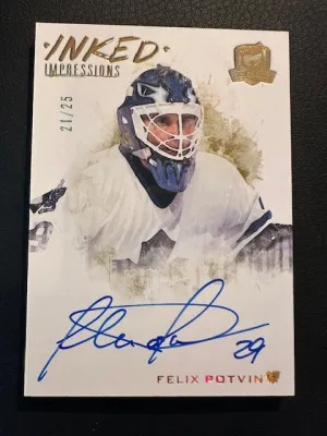 2022-23 The Cup - Felix Potvin - Inked Impressions /25 front
